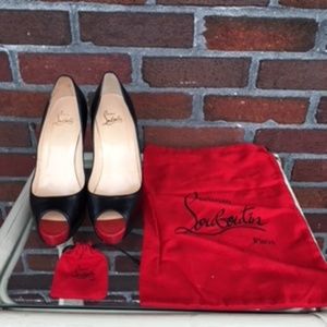 Black/Red Christian Louboutin 120mm KID Size 38.5